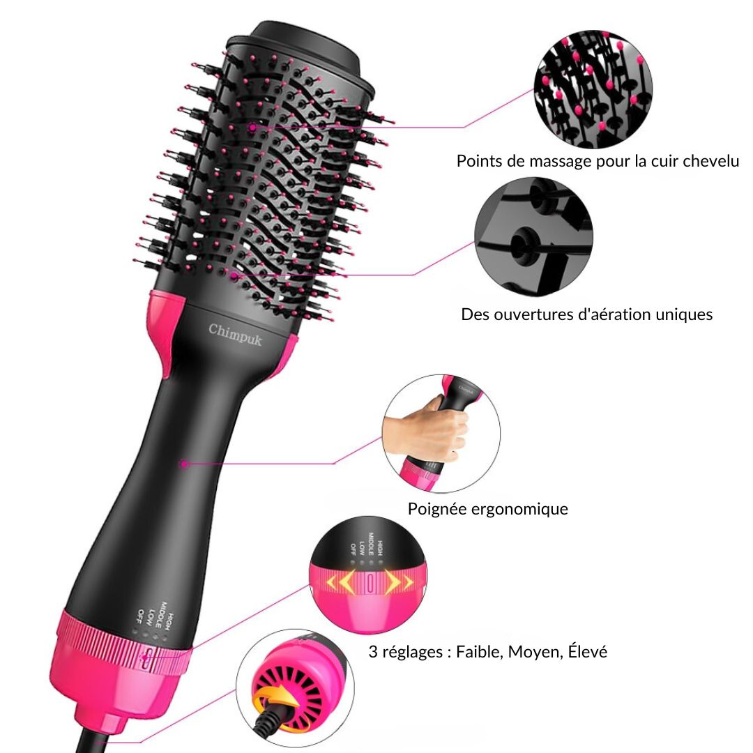 AirGlam – Brosse 3 en 1